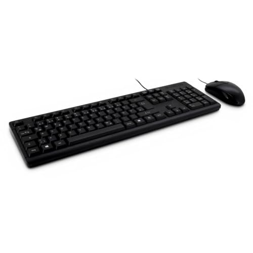 Inter-Tech KB-118 Tastaturen (Standard, kabelgebunden, USB, QWERTY, Schwarz, Maus im Lieferumfang enthalten) von Inter-Tech