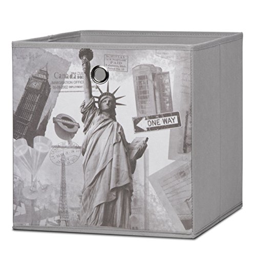 Aufbewahrungsbox 2er-Set "CITY" Faltbox 32x32x32cm für Raumteiler und Regale von Inter Trade Corporation