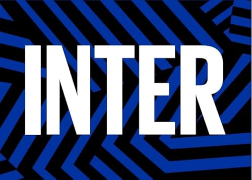 Inter Flagge Größe 140 x 100 cm mit neuer geometrischer Grafik mit zentralem Wormark von Inter