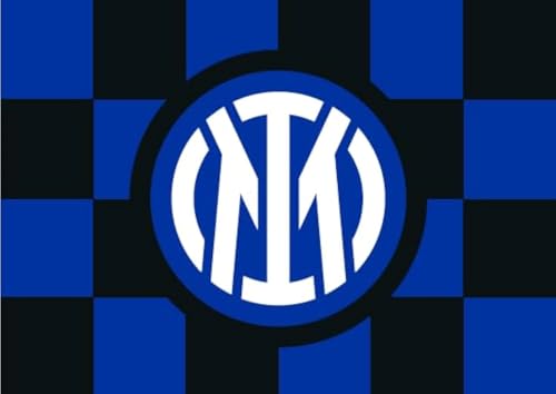 Inter Flagge Größe 140 x 100 cm mit neuer karierter Grafik und zentralem Logo von Inter