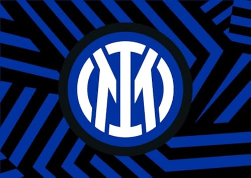 Inter Flagge Größe 70 x 50 cm mit neuer geometrischer Grafik mit zentralem Logo von Inter