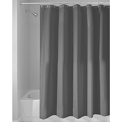 iDesign Mildew-Free, Water-Repellent Fabric Shower Curtain, 180 x 180 cm - Charcoal Gray von InterDesign