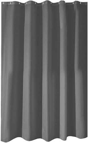 iDesign Mildew-Free, Water-Repellent Fabric Shower Curtain, 180 x 180 cm - Charcoal Gray von InterDesign