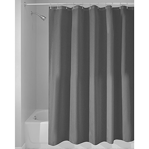 iDesign Mildew-Free, Water-Repellent Fabric Shower Curtain, 180 x 180 cm - Charcoal Gray von iDesign