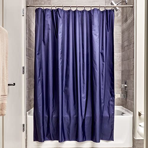 iDesign Mildew-Free Water-Repellent Fabric Shower Curtain, 180 x 180 cm - Navy von InterDesign