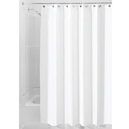 iDesign Mildew-Free Water-Repellent Fabric Shower Curtain, 180 x 180 cm - White von InterDesign