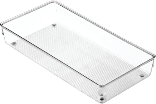 iDesign range couvert, grand rangement tiroir en plastique, casier rangement plastique compartimenté pour les tiroirs, transparent, 15.2-cm x 30.5-cm x 5.1-cm von InterDesign