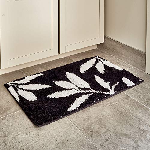 iDesign 17410EU Leaves Teppich 86 x 53 cm, Schwarz / Weiß iDesign 17410EU Leaves Teppich 86 x 53 cm, Schwarz / Weiß von InterDesign