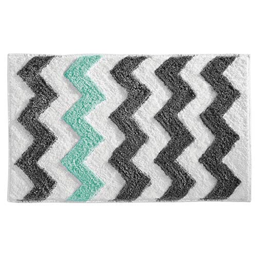 iDesign 19051EU Mikrofaser Chevron Teppich, 86 x 53 cm, grau / aruba von InterDesign