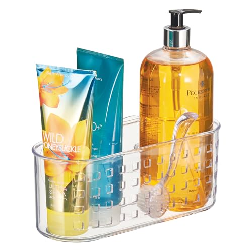 iDesign panier de rangement, grand valet de douche en plastique sans perçage, panier de bain avec ventouses pour douche, baignoire ou cuisine, transparent von InterDesign