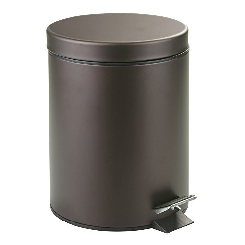 iDesign 44211EU 5-Liter-Stahltritteimer mit Eimereinsatz für Bad / Küche / Büro, Stahl, bronze, 20.32 x 0.254 x 28 cm von InterDesign