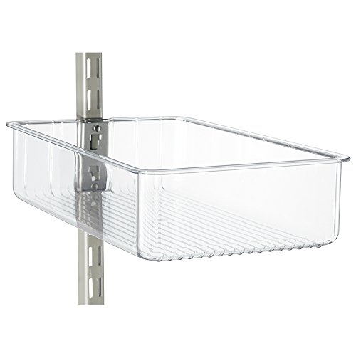 iDesign 45860EU Tru-Grasp Rail Bin, Durchsichtig, 32 x 15 x 12,5 cm, silber von InterDesign