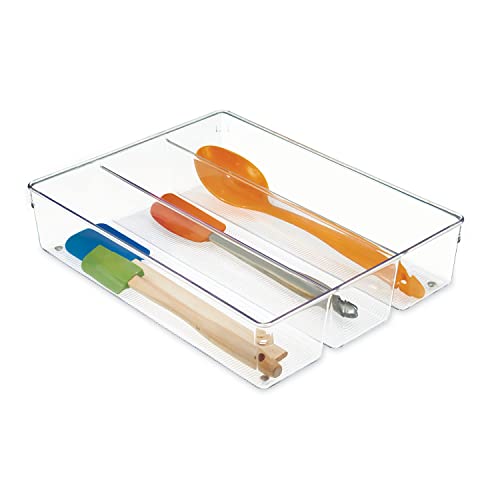 iDesign Besteckschublade mit 3 Fächern, großer Küchenschubladeneinsatz, praktischer Organizer für Küchenutensilien, transparent, 13.8" x 10.5" x 3" iDesign Besteckschublade mit 3 Fächern, großer Küchenschubladeneinsatz, praktischer Organizer für Küchenutensilien, transparent, 13.8" x 10.5" x 3" von InterDesign
