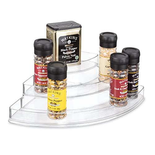 iDesign Gewürzregal mit 3 Ebenen, abgestuftes Küchenregal passend für die Ecke, Schrank Organizer aus Kunststoff für Gewürze, Dosen und mehr, durchsichtig iDesign Gewürzregal mit 3 Ebenen, abgestuftes Küchenregal passend für die Ecke, Schrank Organizer aus Kunststoff für Gewürze, Dosen und mehr, durchsichtig von InterDesign