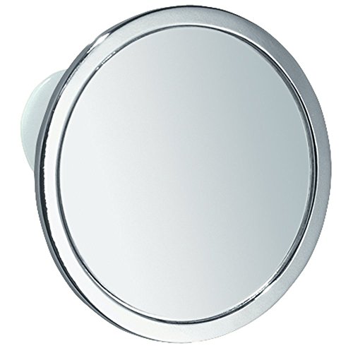 iDesign miroir maquillage à ventouse pour la salle de bain, petit miroir rond anti-buée en métal chromé, miroir salle de bain, argenté von InterDesign