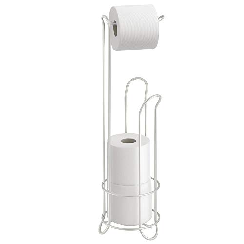 iDesign Classico Klorollenhalter, Toilettenpapierhalter ohne Bohren aus Metall, perlmuttweiß von InterDesign