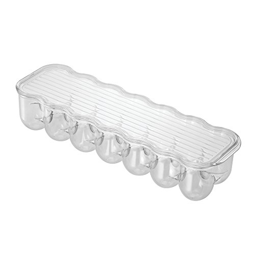 iDesign Fridge/Freeze Binz Eierbehälter, stapelbare Aufbewahrungsbox aus Kunststoff für 14 Eier, durchsichtig von InterDesign