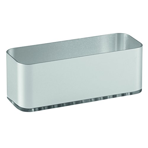 iDesign 82776EU Affixx, Peel-and-Stick Starker Selbstklebender Halter mit Saugnapf für die Küchenspüle aus Aluminium, Topfkratzer, Abwaschbürsten, Metall, silber/smoke, 16,84 x 6,68 x 8,89 cm von InterDesign