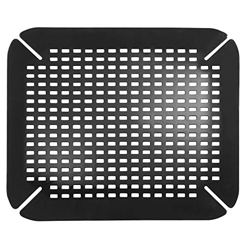 iDesign Basic Spülbeckenmatte, Spülbeckeneinlage aus PVC Kunststoff, schwarz von InterDesign