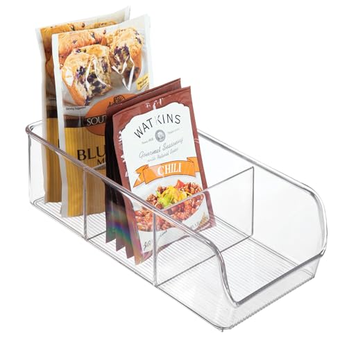 iDesign boîte de rangement à 3 compartiments, bac plastique moyen pour le placard ou le tiroir, bac alimentaire empilable sans couvercle, transparent, Durchsichtig von InterDesign