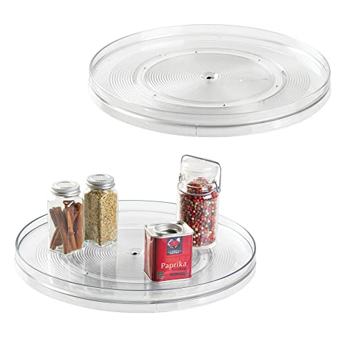 InterDesign Linus Drehteller Küchen-Organizer, Speisekammer oder Arbeitsplatten-Organisation, Kunststoff, Transparent, 14.5 Inch, 2 von InterDesign