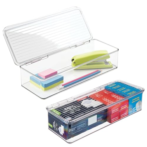 InterDesign iDesign Aufbewahrungsbox aus Kunststoff, stapelbar, mit Scharnierdeckel, für Speisekammer oder Küche, 2 Stück, transparent von InterDesign