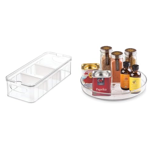 InterDesign iDesign Kühlschrankbox, großer Aufbewahrungsbehälter aus BPA-freiem Kunststoff & iDesign 58630 Küchen Organizer, kleiner Drehteller aus BPA-freiem Kunststoff von InterDesign