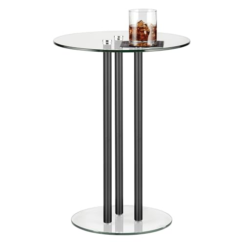 InterDesign iDesign Runder Getränketisch – Getränketisch für kleine Räume – transparent/Mattschwarz von InterDesign