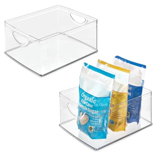 InterDesign iDesign Vorratsbehälter mit Griffen – Organizer für Schränke oder Kühlschrank – 2er-Set – transparent von InterDesign