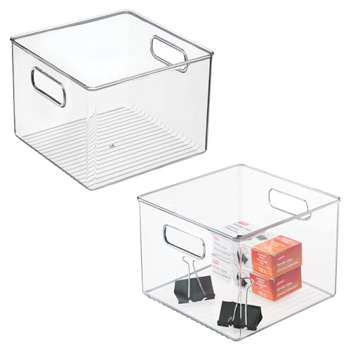 InterDesign iDesign Vorratsbehälter mit Griffen – Organizer für Schränke oder Kühlschrank – 2er-Set – transparent von InterDesign