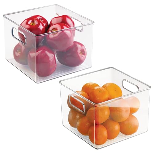 InterDesign iDesign Vorratsbehälter mit Griffen – Organizer für Schränke oder Kühlschrank – 2er-Set – transparent von InterDesign