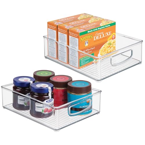 InterDesign iDesign stapelbarer Speisekammer-Mülleimer aus Kunststoff, Organizer mit Griffen für Schränke oder Kühlschrank, 2 Stück, transparent von InterDesign