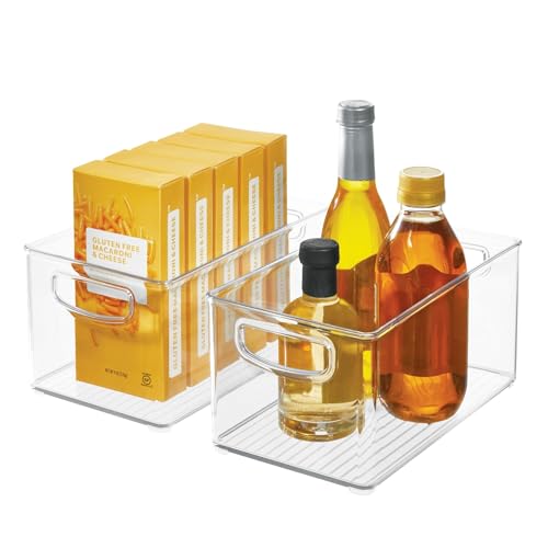 InterDesign iDesign stapelbarer Speisekammer-Mülleimer aus Kunststoff, Organizer mit Griffen für Schränke oder Kühlschrank, 2 Stück, transparent von InterDesign
