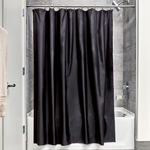 iDesign Mildew-Free Water-Repellent Fabric Shower Curtain, 180 x 180 cm - Black von InterDesign