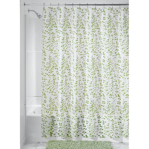 iDesign Botanical EVA/PEVA Duschvorhang aus EVA, wasserdichter Vorhang für Badewanne und Dusche in 183,0 cm x 183,0 cm, grün/weiß von InterDesign