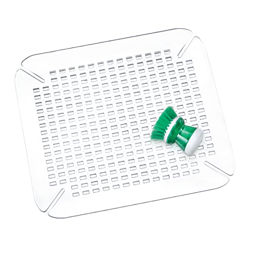 iDesign tapis fond évier, grand tapis vaisselle plastique PVC pour évier ou lavabo, tapis évier avec structure grillagée favorisant l'écoulement, transparent iDesign tapis fond évier, grand tapis vaisselle plastique PVC pour évier ou lavabo, tapis évier avec structure grillagée favorisant l'écoulement, transparent von InterDesign