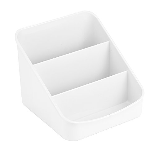 iDesign Linus Küchen Organizer, Aufbewahrungsbox aus Kunststoff mit drei Fächern für Verpackungen und Gewürze, weiß von InterDesign