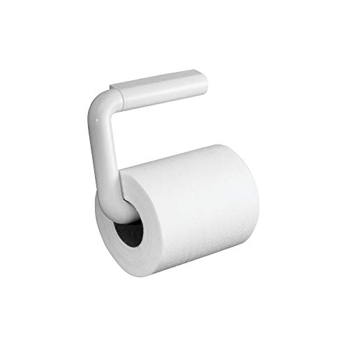 iDesign Toilettenpapierhalter, wandmontierter Klopapierhalter in schlankem Design, schlichter Klorollenhalter aus Kunststoff, weiß von iDesign