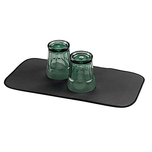 iDesign 40037EU iDry Saugstarke Matte für Arbeitsplatte zum Geschirr trocknen - Mini, Stoff, schwarz/weiß, 45.72 x 22.86 x 0.5 cm von iDesign