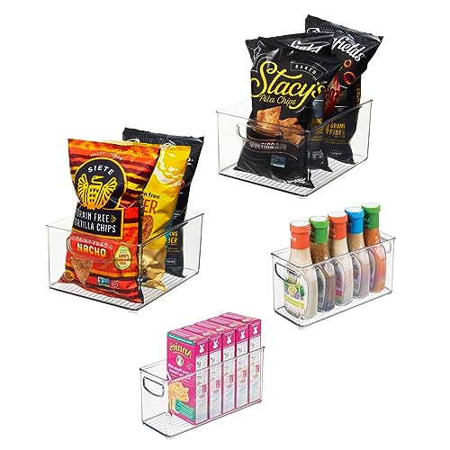 iDesign 4er Set Aufbewahrungsbehälter für die Vorratskammer- und Schrankorganisation aus 50% recyceltem Kunststoff, hergestellt in den USA – 4er Set in 2 Größen, klar von InterDesign