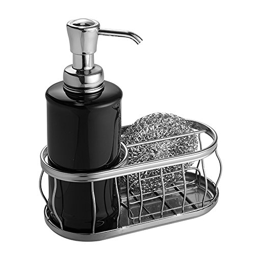 iDesign 52022EU Schaumseifenspender mit Ablage, schwarz / chrom von InterDesign