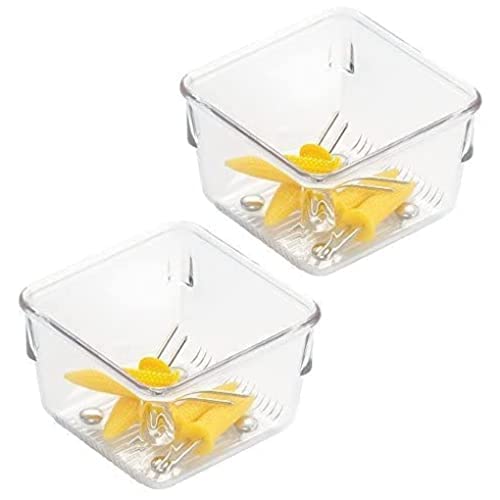 iDesign 52230M2EU Linus Besteckkasten Schubladeneinsatz für Besteck, Pfannenwender, Kleinkram - 2 Stück, 7,62 x 7,62 x 5,08 cm, Durchsichtig, Plastik, Clear von InterDesign