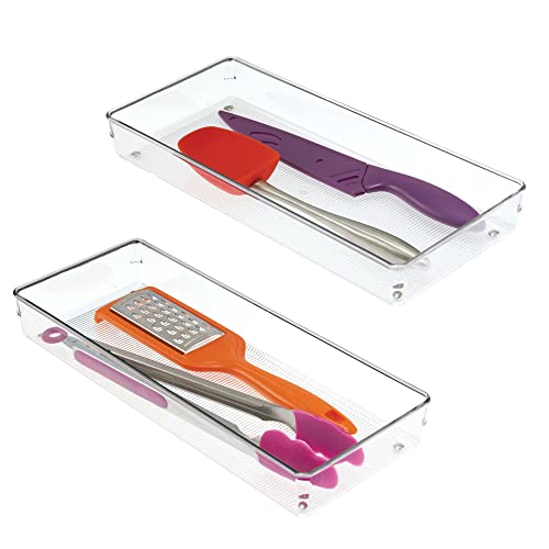 iDesign 52660M2EU Linus Besteckkasten Schubladeneinsatz für Besteck, Pfannenwender, Kleinkram - 2 Stück, 15,24 x 38,1 x 5,08 cm, Durchsichtig, Plastik, Clear von InterDesign