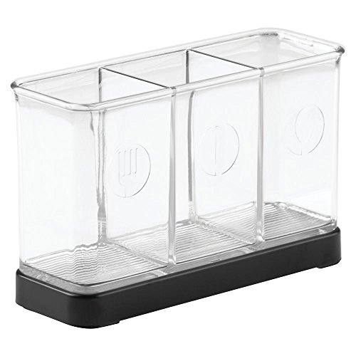 iDesign 67267EU Forma 2 Besteck-Organizer, mattschwarz/durchsichtig von InterDesign