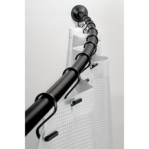 iDesign 79077EU Gebogenen Duschvorhang-Teleskopstange, 104-183 cm, mattschwarz von InterDesign