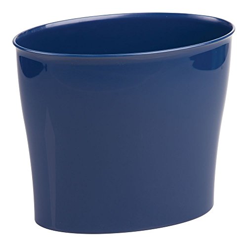 iDesign 94034EU Nuvo Mülleimer für das Badezimmer, Schlafzimmer und Büro, Marineblau, Plastik, Navy, 29,2 x 17,2 x 25,4 cm von InterDesign