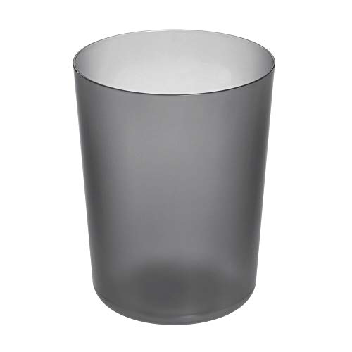 iDesign Abfalleimer, runder Mülleimer klein in modernem Design aus robustem Kunststoff, vielseitiger Papierkorb für Bad, Büro, Küche und andere Räume, schwarz von InterDesign