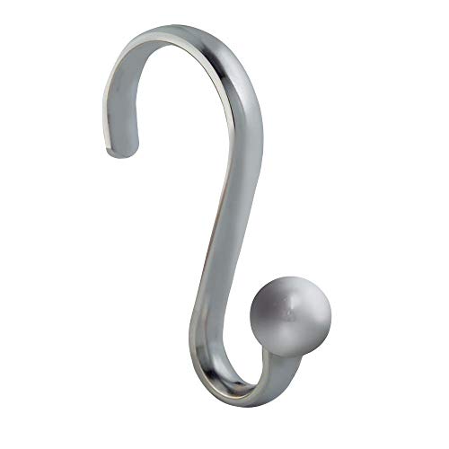 iDesign Axis Duschvorhang Haken, Duschhaken aus rostfreiem Metall, 12er-Set Vorhanghaken, silberfarben von InterDesign
