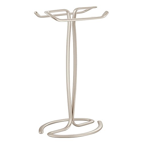 iDesign Axis Handtuchhalter freistehend, kleiner Handtuchständer aus Metall, mattsilberfarben von InterDesign