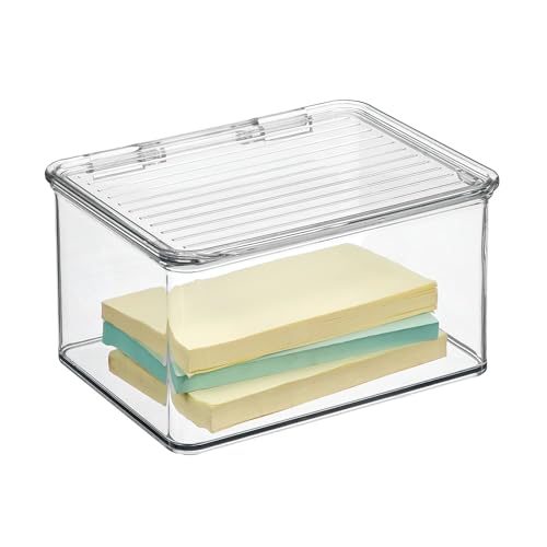 iDesign Cabinet/Kitchen Binz Aufbewahrungsbox, stapelbarer Küchen Organizer aus Kunststoff, kleine Vorratsdose mit Deckel, durchsichtig von InterDesign